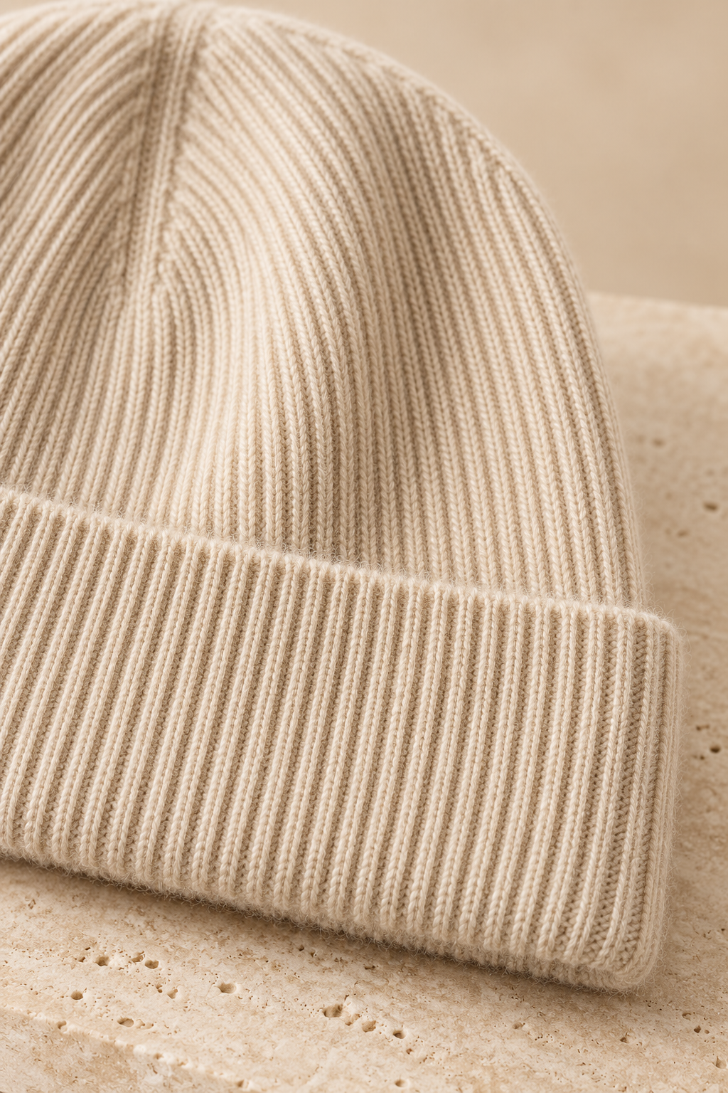 Men’s 100% Cashmere Ribbed Beanie Hat