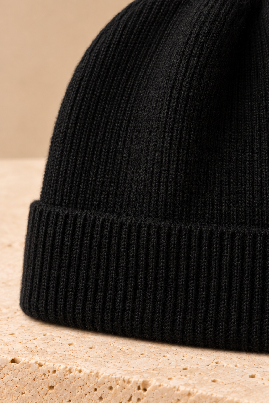 Men’s 100% Cashmere Ribbed Beanie Hat