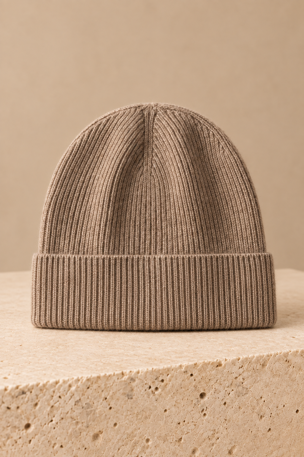Men’s 100% Cashmere Ribbed Beanie Hat