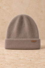 Men’s 100% Cashmere Ribbed Double-Layer Beanie Hat