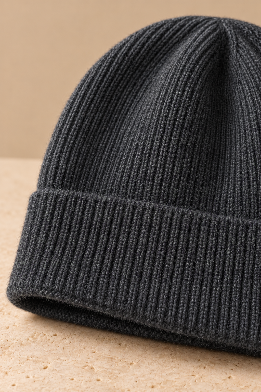 Men’s 100% Cashmere Ribbed Beanie Hat
