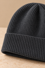 Men’s 100% Cashmere Ribbed Beanie Hat