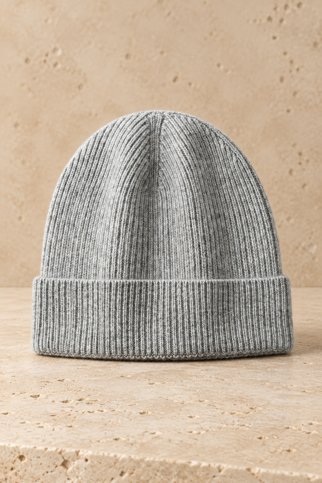 Men’s 100% Cashmere Ribbed Beanie Hat