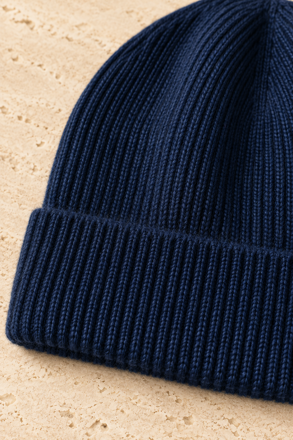 Men’s 100% Cashmere Ribbed Beanie Hat