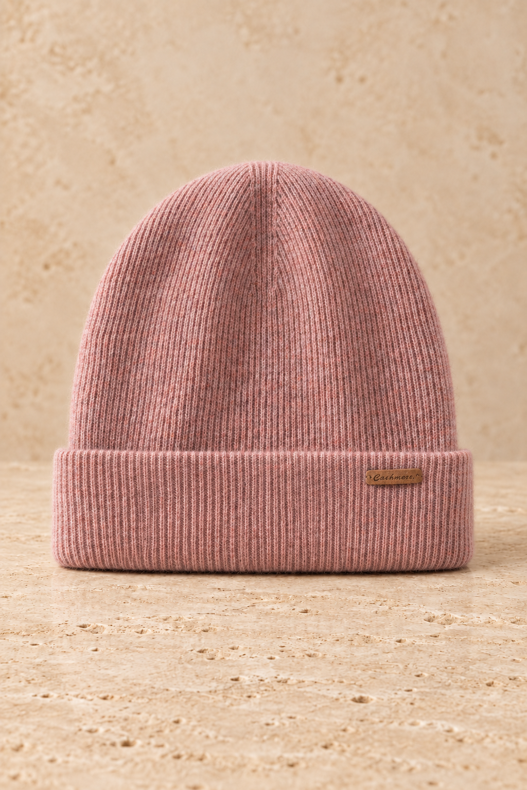 Men’s 100% Cashmere Ribbed Double-Layer Beanie Hat
