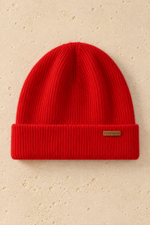 Men’s 100% Cashmere Ribbed Double-Layer Beanie Hat
