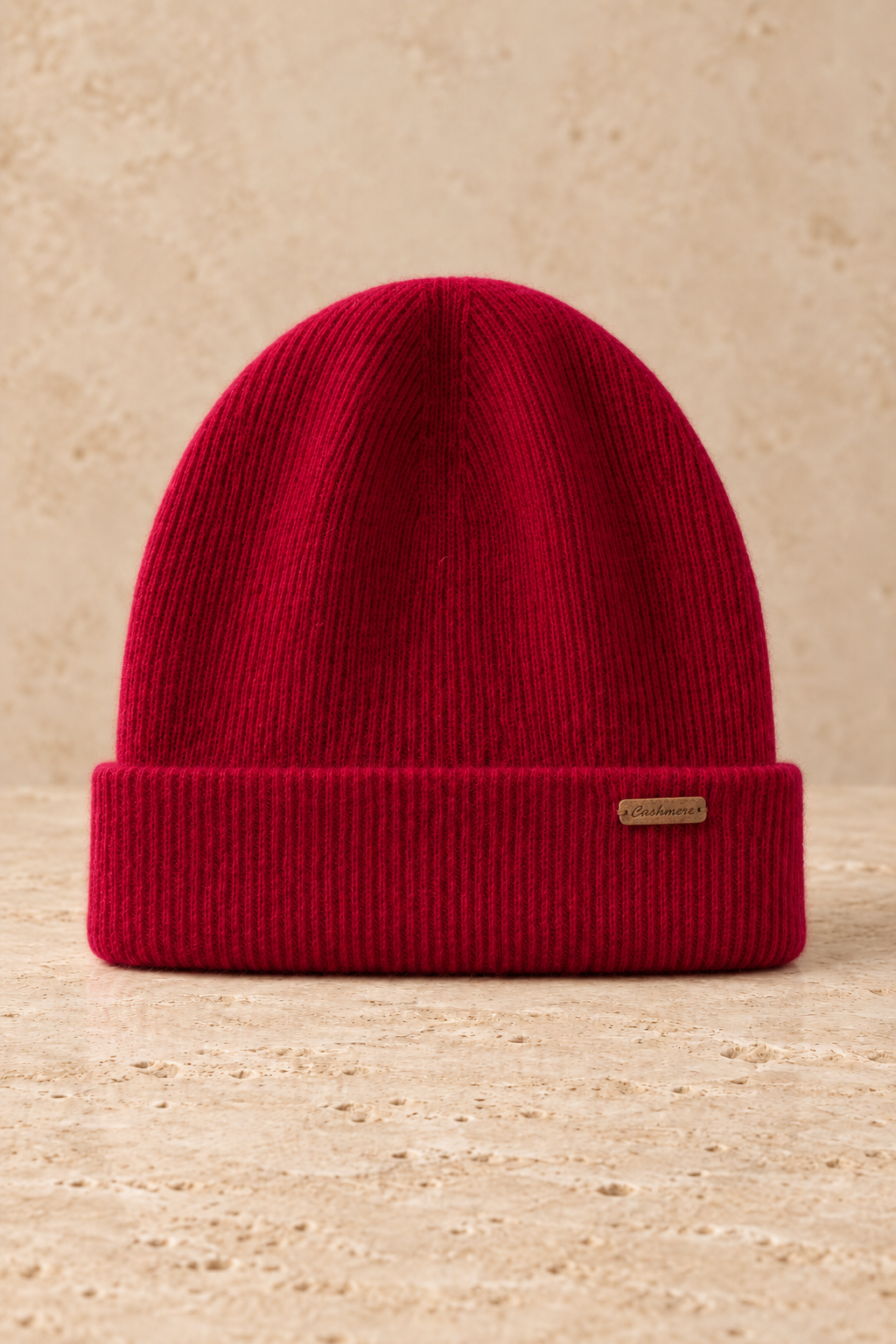 Men’s 100% Cashmere Ribbed Double-Layer Beanie Hat