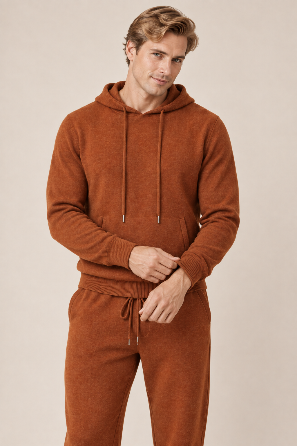 Men’s 100% Merino Wool Knitted Hoodie and Trouser Set