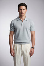 Men's Short Sleeve Knitted Polo Shirt in Tailored Fit