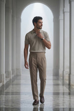 Men's Short Sleeve Knitted Polo Shirt in Tailored Fit