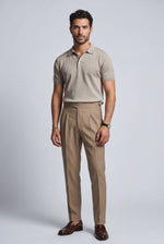 Men's Short Sleeve Knitted Polo Shirt in Tailored Fit