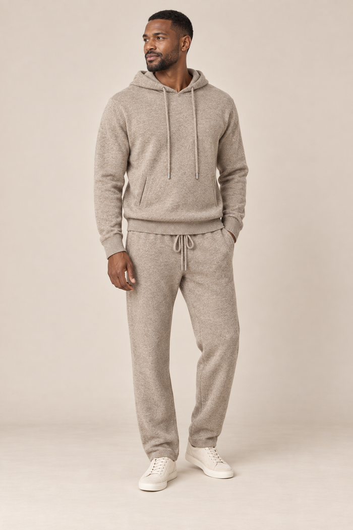 Men’s 100% Merino Wool Knitted Hoodie and Trouser Set