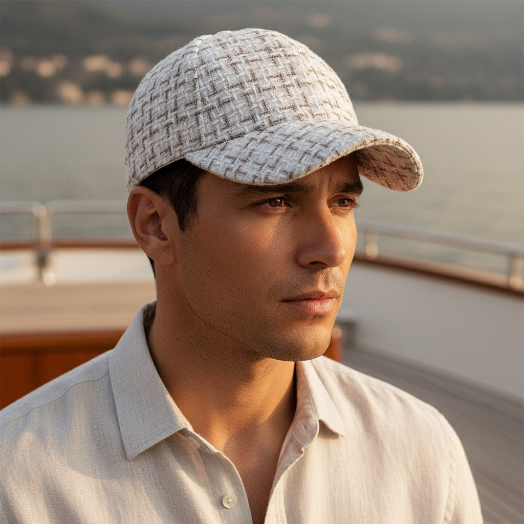 Men’s Textured Baseball Cap with Curved Brim