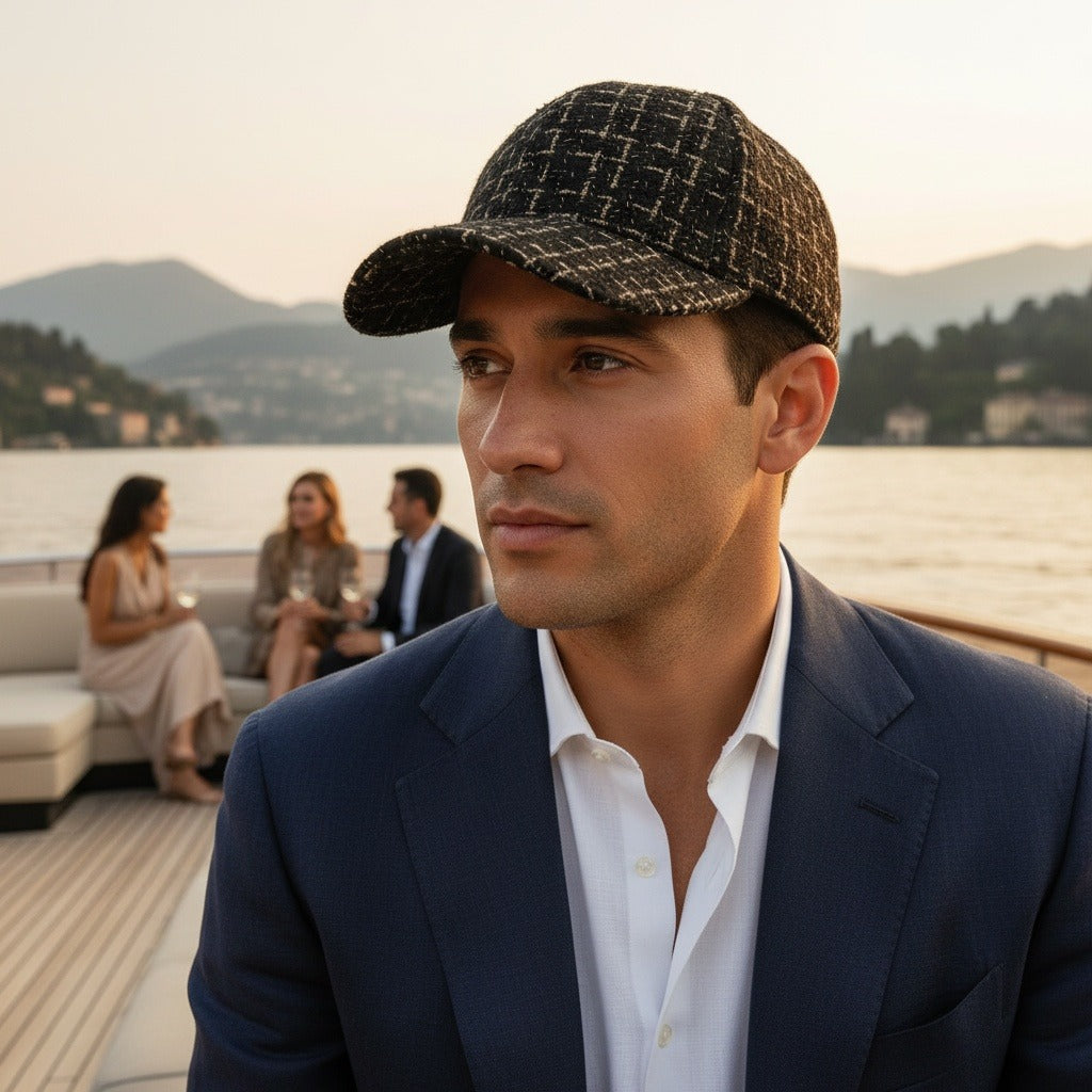 Men’s Textured Baseball Cap with Curved Brim