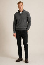 Men's Zip Neck Jumper with Long Sleeves