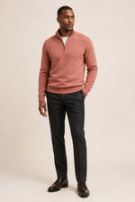 Men's Zip Neck Jumper with Long Sleeves