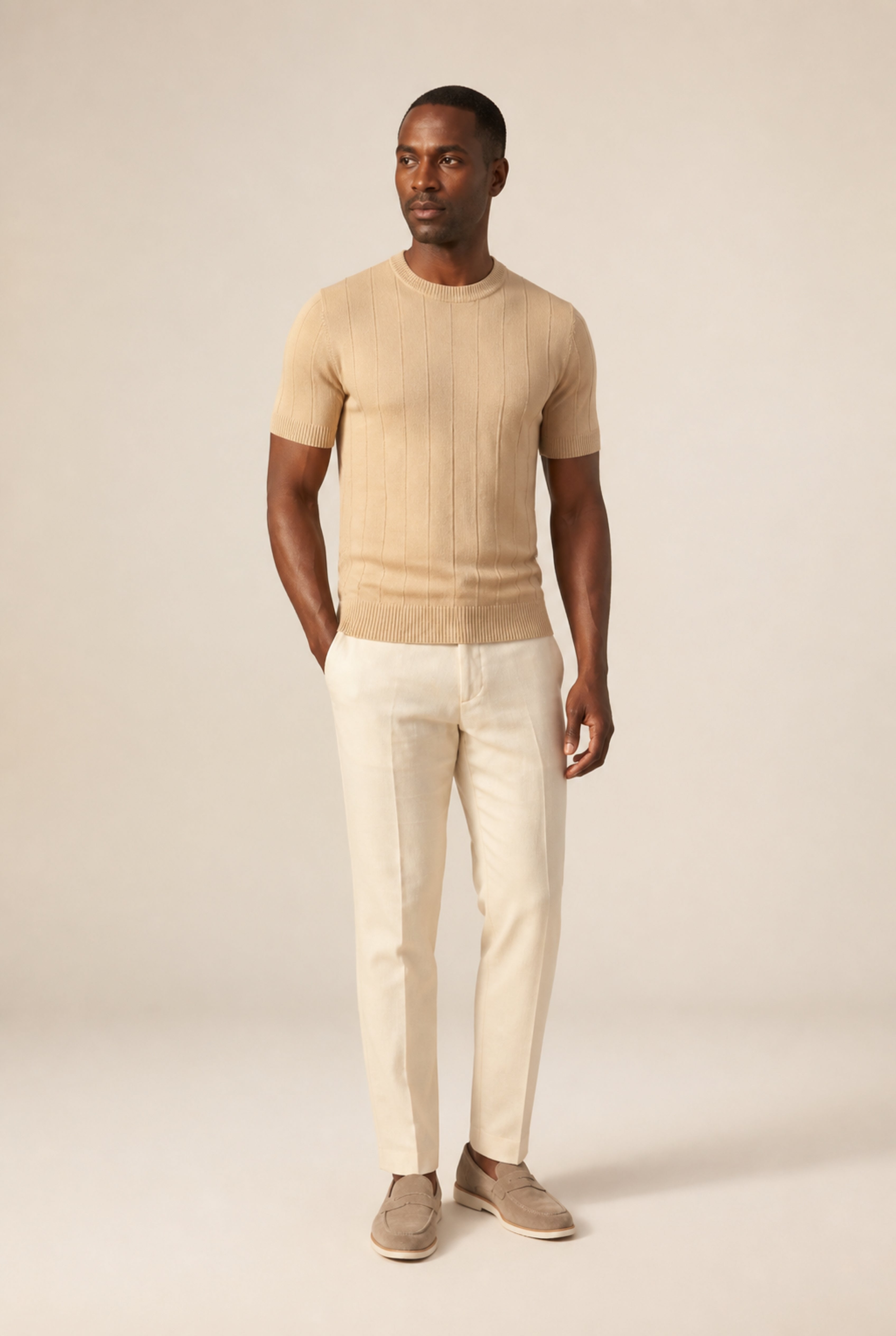 Capri – Textured Knitted T-Shirt
