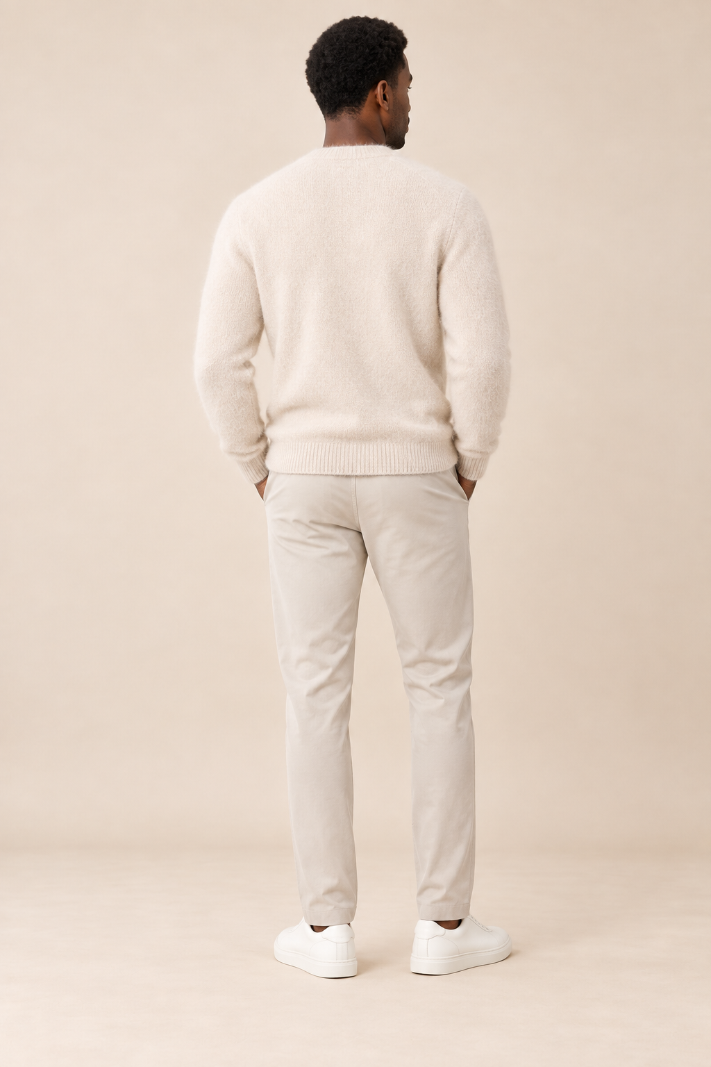 Men’s 100% Mink Cashmere Single-Breasted V-Neck Cardigan