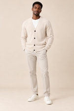 Men’s 100% Mink Cashmere Single-Breasted V-Neck Cardigan