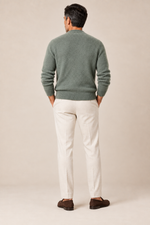 Men’s 100% Mink Cashmere Single-Breasted V-Neck Cardigan