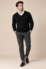 Men’s 100% Merino Wool V-Neck Jumper