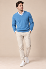 Men’s 100% Merino Wool V-Neck Jumper