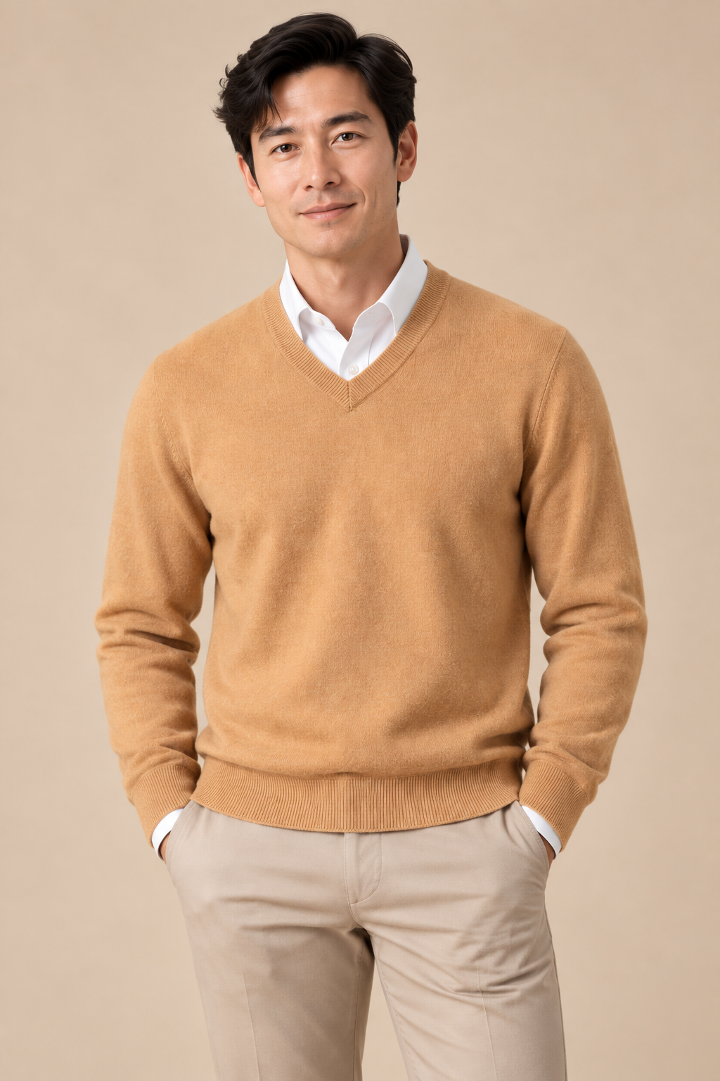 Men’s 100% Merino Wool V-Neck Jumper