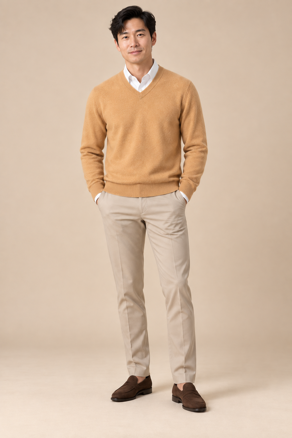 Men’s 100% Merino Wool V-Neck Jumper