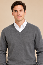 Men’s 100% Merino Wool V-Neck Jumper
