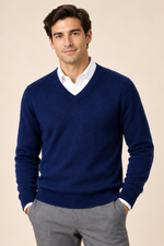 Men’s 100% Merino Wool V-Neck Jumper