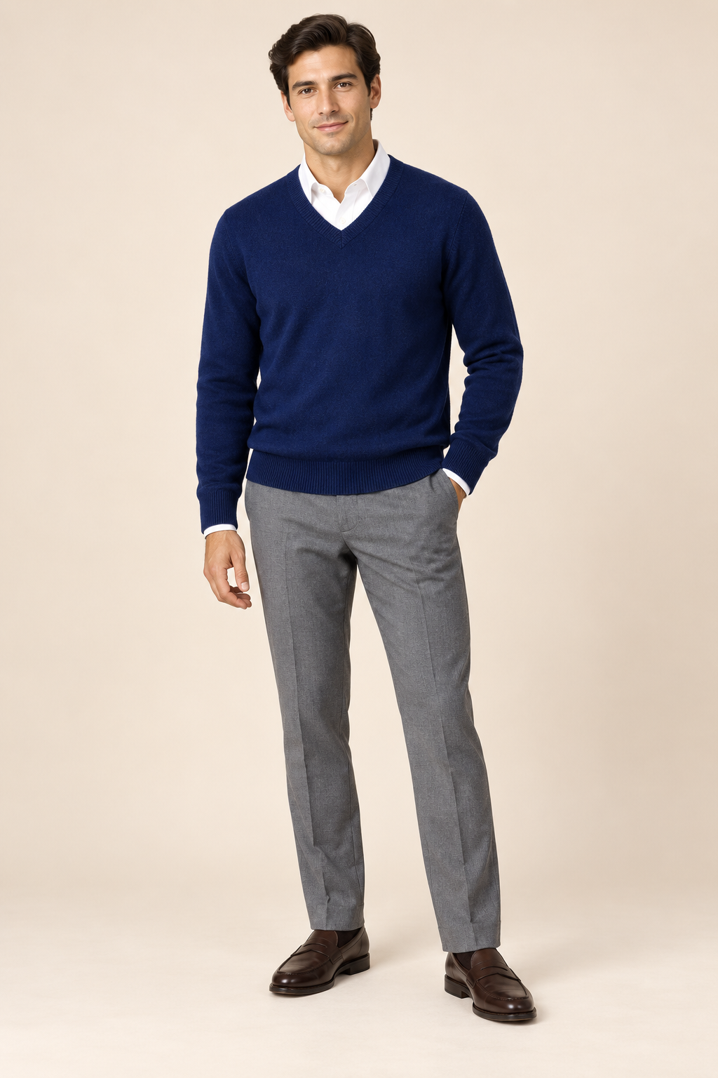 Men’s 100% Merino Wool V-Neck Jumper