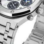 Men’s Stainless Steel Chronograph Watch with Integrated Bracelet