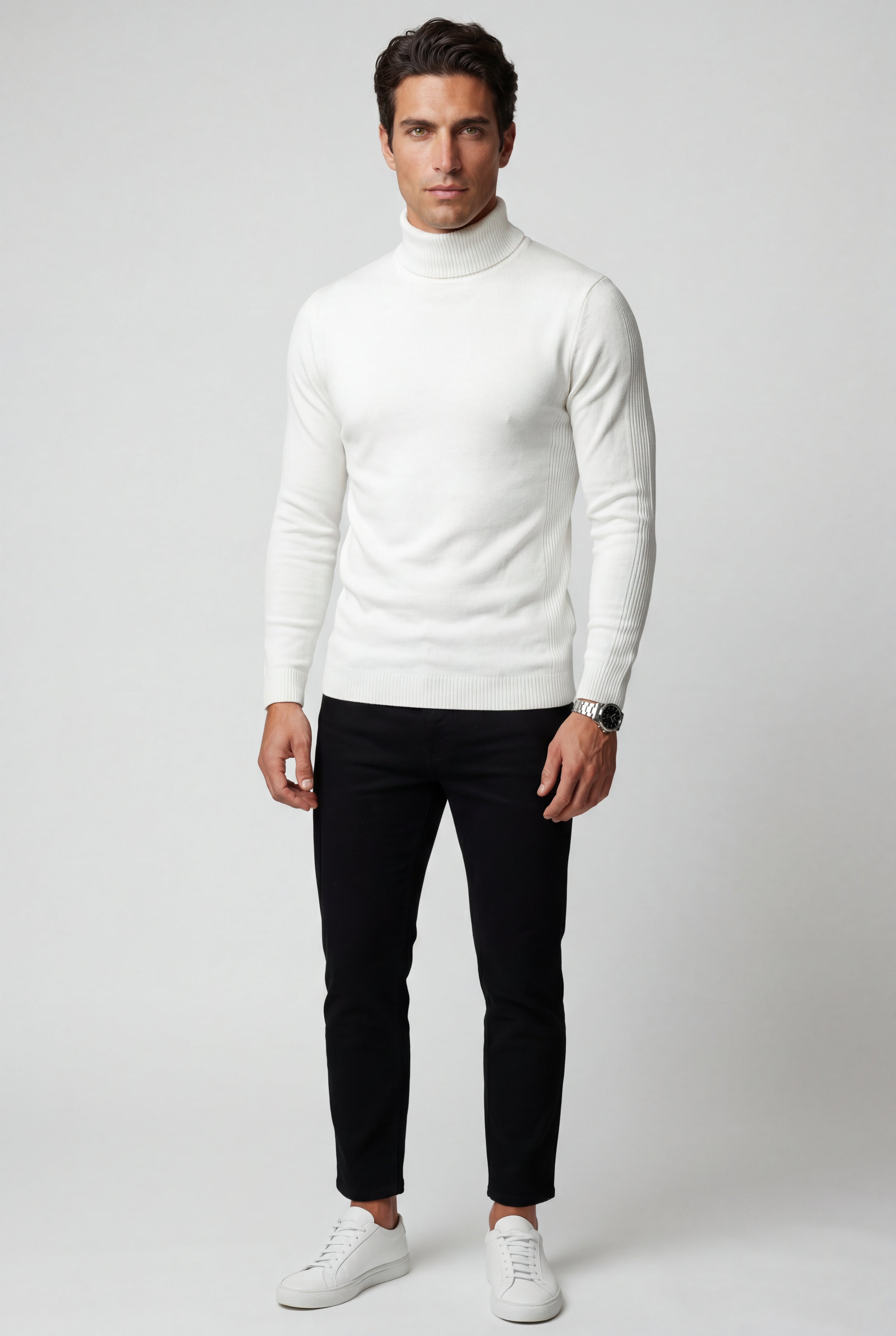 Fitted turtleneck for cold days – Long-sleeved jumper for men