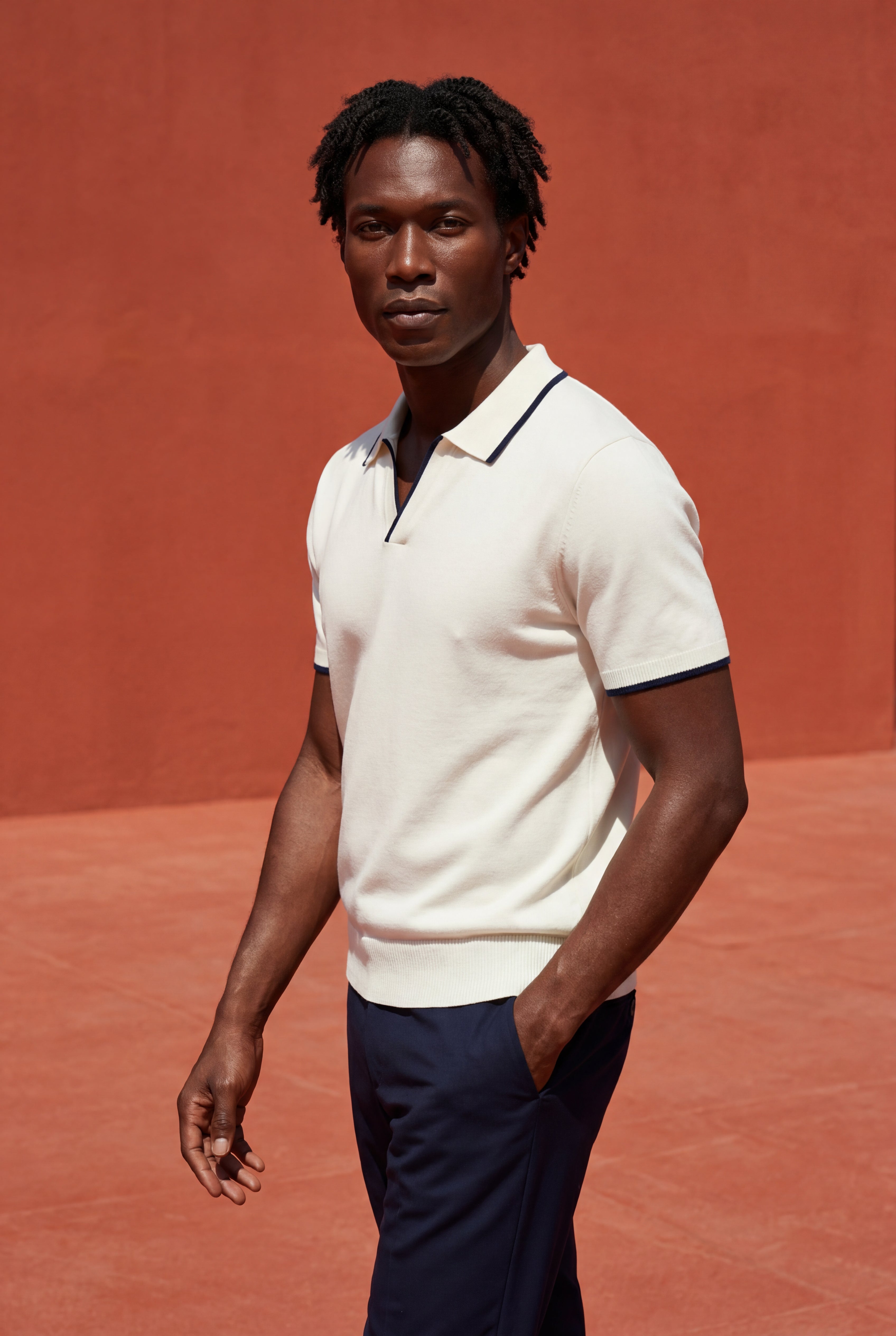 Veldorin – Contrast-Tipped Open-Collar Polo Shirt