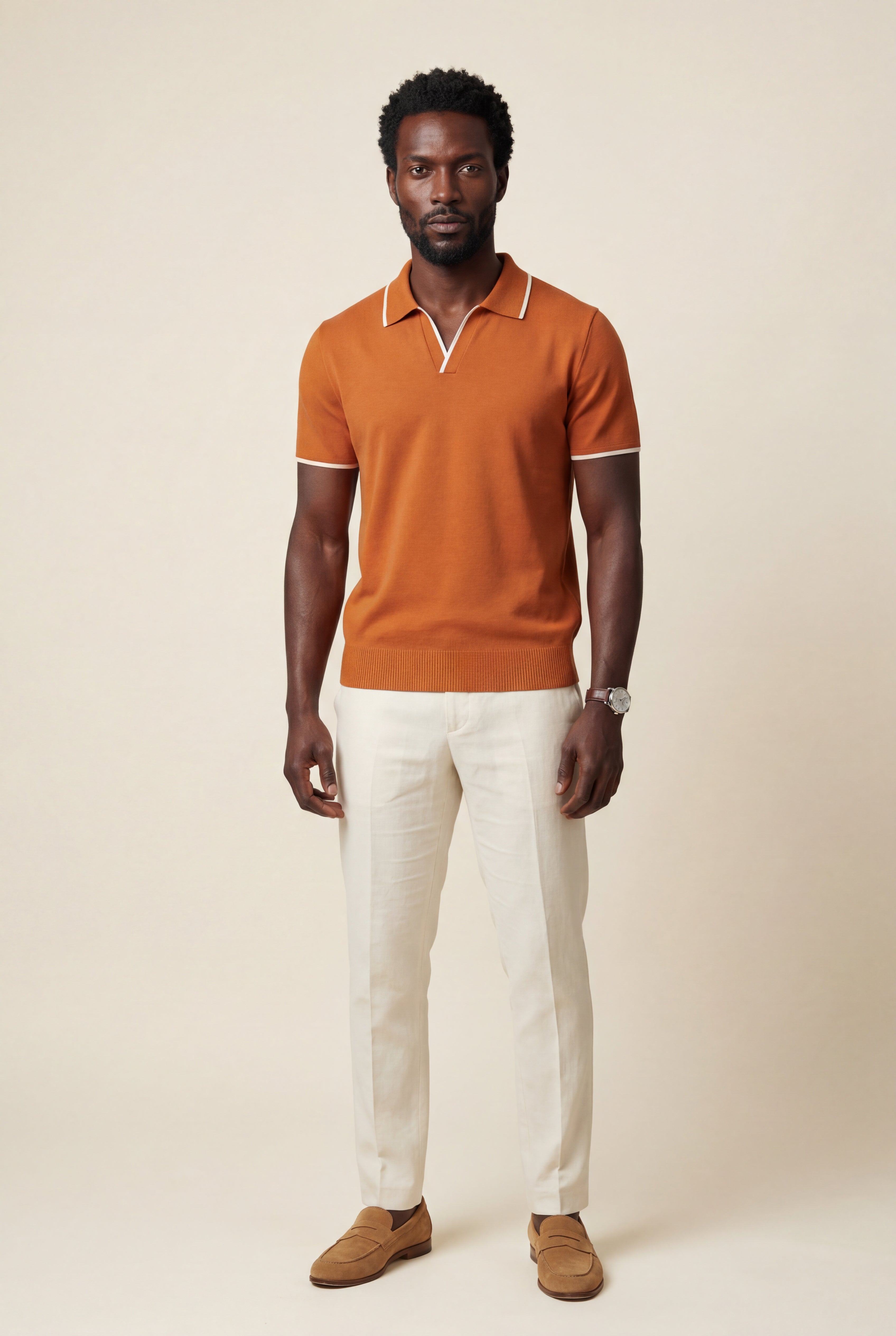 Veldorin – Contrast-Tipped Open-Collar Polo Shirt