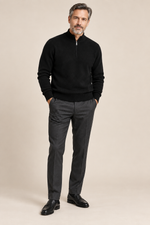 Men’s 100% Cashmere Knitted Mock-Neck Zip Jumper